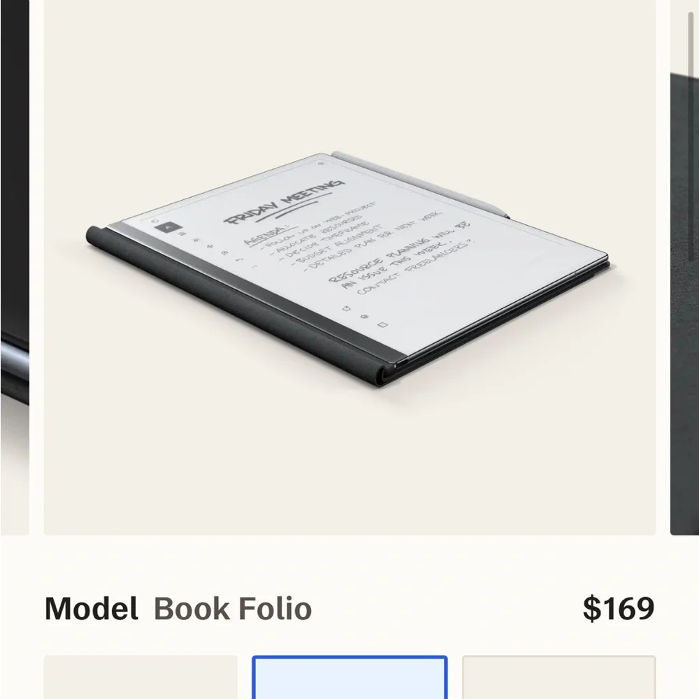 Black Tablet with E-Ink Display and Slim Stylus